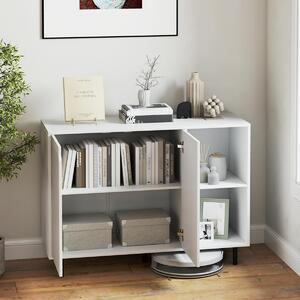 Costway Credenza da cucina moderno con 2 ante e ripiani regolabili, Mobile per caffè per cucina e sala da pranzo Bianco