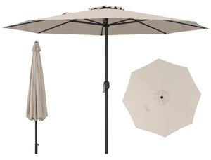 Costway Ombrellone da mercato con manovella da tavolo con parte superiore ventilata, Ombrellone da patio 350 cm Beige