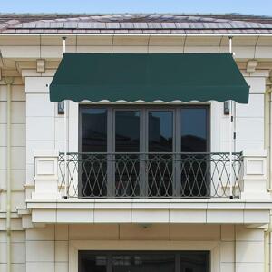 Costway Tenda da sole telescopica e retrattile, Tenda parasole resistente ai raggi UV impermeabile con manovella 2 Dimensioni Verde