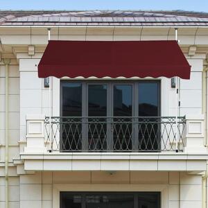 Costway Tenda da sole telescopica e retrattile, Tenda parasole resistente ai raggi UV impermeabile con manovella 2 Dimensioni Rosso