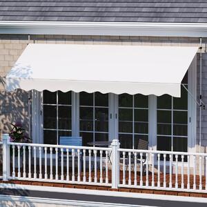 Costway Tenda da sole regolabile per esterni senza foratura con manovella, Tenda da sole e giardino 400 x 210-300 cm Beige