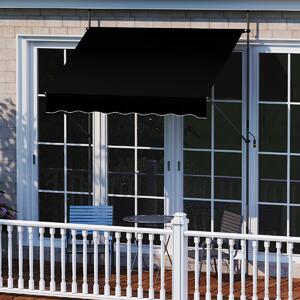 Costway Tenda da sole regolabile per esterni senza foratura con manovella, Tenda da sole e giardino 200 x 210-300 cm Nero