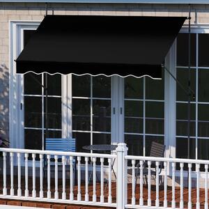 Costway Tenda da sole regolabile per esterni senza foratura con manovella, Tenda da sole e giardino 250 x 210-300 cm Nero