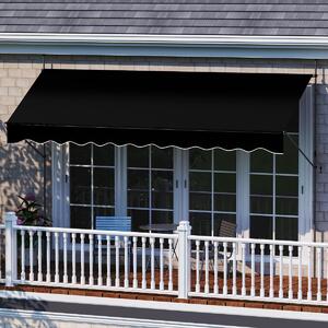 Costway Tenda da sole regolabile per esterni senza foratura con manovella, Tenda da sole e giardino 400 x 210-300 cm Nero