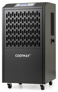 Costway Deumidificatore commerciale 118L con tubo di scarico, Deumidificatore per impieghi gravosi per spazi fino a 790㎡ Nero