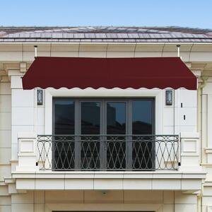 Costway Tenda da sole telescopica e retrattile, Tenda parasole resistente ai raggi UV impermeabile 300 x 120 cm Rosso