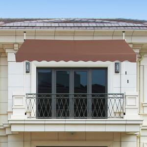 Costway Tenda da sole telescopica e retrattile, Tenda parasole resistente ai raggi UV impermeabile 300 x 120 cm Marrone