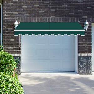 Costway Tenda parasole in alluminio con manovella e poliestere impermeabile, Tenda da sole retrattile 245x200cm Verde