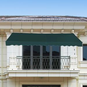 Costway Tenda da sole telescopica e retrattile ai raggi UV impermeabile con manovella, Tenda parasole resistente 350x125cm Verde