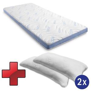 Topper in schiuma fredda CloudComfort Cool 180 x 200 cm H2/H3, altezza 7 cm, livello di compattezza H2/H3, topper a 7 zone con lato estivo e invernale