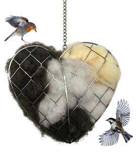 Solidchoice - Distributore di materiali per nidi a forma di cuore per uccelli, realizzato a mano e ricaricabile