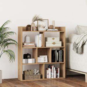 Costway Libreria a cubi aperti con 7 scomparti, Mensola espositiva per l'archiviazione in legno per studio soggiorno Naturale