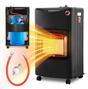 Riscaldatore a gas da 4200 W, stufa a gas portatile con 3 livelli di riscaldamento, bruciatore in Vetroceramica a infrarossi, tubo del gas e regolatore di pressione pieghevoli, oppure bombole di propano fino a 15 kg