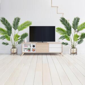 Costway Set di 2 piante artificiali da in vaso da vivaio, Decorazione moderna da interno per soggiorno 140 CM Verde
