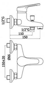 Miscelatore vasca doccia duplex Paffoni serie Nettuno NT 023 CR - Paffoni