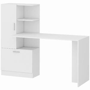 HOMCOM Scrivania per Computer con Libreria e Armadietto, 150 cm, Bianco | Aosom Italy