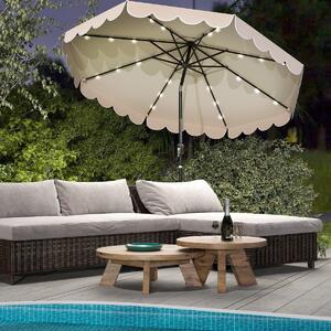 Costway Ombrellone da mercato pesante per giardino piscina terrazza spiaggia prato, Ombrellone da patio solare Beige