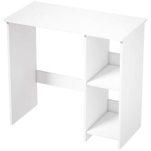 HOMCOM Scrivania per Computer con 2 Ripiani Aperti, 80 cm, Bianco | Aosom Italy
