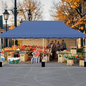 Costway Gazebo pieghevole e portatile da esterno con borsa da trasporto, Rifugio per ombra istantanea per feste 300 x 600 cm Blu