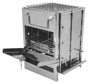 Stufa da esterno pieghevole - Acciaio inossidabile - Griglia per barbecue - Design compatto - Ideale per cucinare all'aperto - Facile da riporre - Griglia per barbecue
