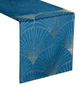 Tovaglia centrale in velluto con stampa blu lucida Larghezza: 35 cm | Lunghezza: 140 cm