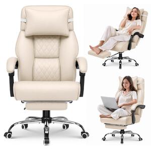 Sedia da gaming GTPLAYER con poggiapiedi, multifunzionale, in ecopelle, capacità di carico fino a 130 kg. Sedia da ufficio ergonomica con cuscino per la testa, schienale regolabile da 90° a 135°, seduta di 53 cm