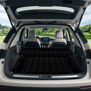 Costway Letto da viaggio spesso rivestimento a doppio lato e borsa da trasporto, Materasso gonfiabile SUV per campeggio Nero