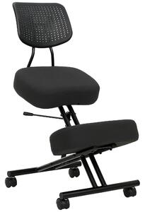 HOMCOM Sedia Ergonomica Posturale Regolabile con Schienale E Ruote Nero | Aosom Italy