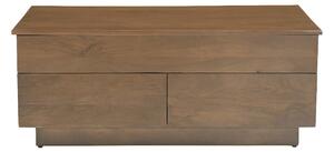 Tavolino rialzabile rettangolare in legno scuro di mango massiccio L102 cm NEXO