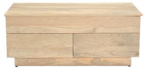 Tavolino elevabile rettangolare in legno chiaro di mango massiccio L102 cm NEXO
