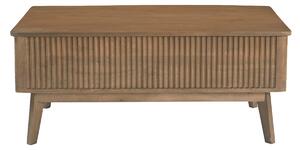 Tavolino basso rettangolare sollevabile in legno scuro massello di mango L100 cm ALDA
