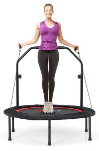 Costway Trampolino pieghevole 101 cm con 2 bande di resistenza per bambini e adulti, Trampolino con maniglia regolabile in altezza Rosso