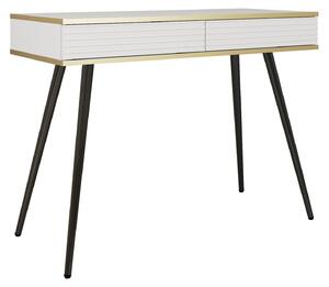 Comodino bianco glamour con gambe nere, 102 x 80 x 50