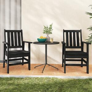 Costway Sedia da esterno in HDPE resistente alle intemperie con braccioli, Poltrona adirondack effetto legno per giardino Nero