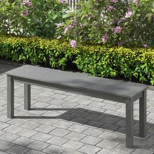 Costway Panchina senza schienale per 2-3 persone resistente alle intemperie per patio, Panchina da esterno in HDPE da 140 cm Grigio