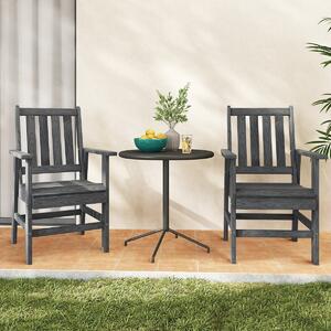 Costway Sedia da esterno in HDPE resistente alle intemperie con braccioli, Poltrona adirondack effetto legno per giardino Grigio