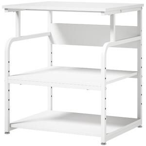 HOMCOM Supporto per Stampante 3 Ripiani con Ruote in Acciaio Bianco | Aosom Italy