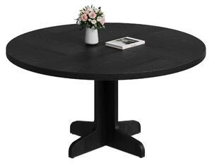 Tavolo rotondo da pranzo, diametro 120 cm, per 4-6 persone, tavolo da cucina con gambe sagomate, colore nero
