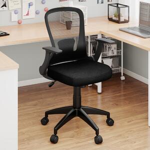 Costway Sedia girevole per scrivania regolabile in altezza e schienale regolabile, Sedia da ufficio ergonomica in rete per ufficio a casa Nero