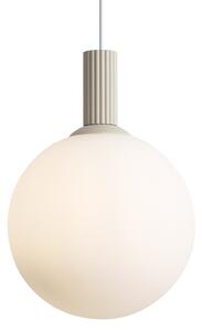 Lampada a sospensione scandinava beige con vetro opalino - Polly