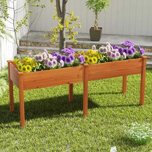 Costway Fioriera rialzata con pannello divisore fori di drenaggio per giardinaggio per giardino, Fioriera da giardino rialzata balcone Giallo
