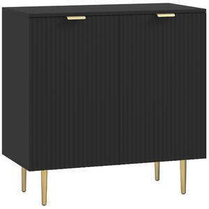 HOMCOM Credenza Moderna con 2 Ante e Ripiano Regolabile, Mobile Buffet per Cucina e Soggiorno con Gambe in Metallo, Nero | Aosom Italy