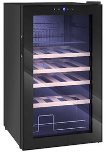 HOMCOM Cantinetta Frigo per Vino da 63L con Ripiani Regolabili per 16 Bottiglie e 25 Lattine, 43x45x74 cm, Nero | Aosom Italy