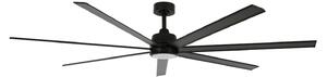 Ventilatore da soffitto Atlanta con luce, nero, a corrente continua, silenzioso Beacon Lighting, Atlanta, dimmerabile, Nero, Soggiorno, Alluminio, Moderno