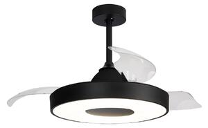 Ventilatore da soffitto LED Coin, nero, silenzioso a corrente continua, CCT - Mantra Iluminación, Coin, dimmerabile, Nero, Soggiorno, Plastica, Moderno