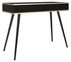 Comodino nero glamour con gambe nere, 102 x 80 x 50