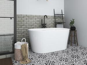 Vasca da bagno freestanding ovale - L130 x H58 x P71 cm - Acrilico - Bianco - 180 L - APOGON