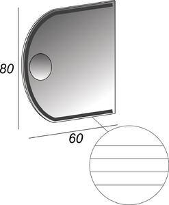 Specchio con illuminazione integrata bagno specifico Soho L 60 x H 80 cm