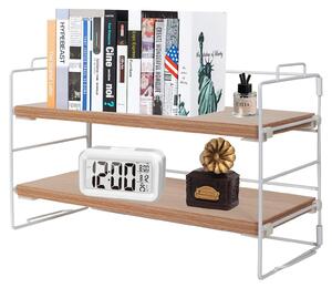 Omgoods - Organizer per scrivania a 2 ripiani - Libreria e scaffale regolabili per l'ufficio