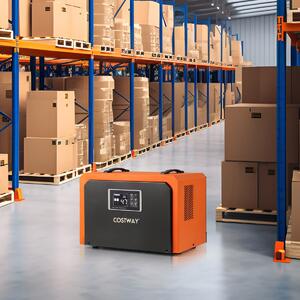 Costway Deumidificatore commerciale con tubo di scarico e timer 24H per cantina, Deumidificatore per spazi angusti da 60L Arancione